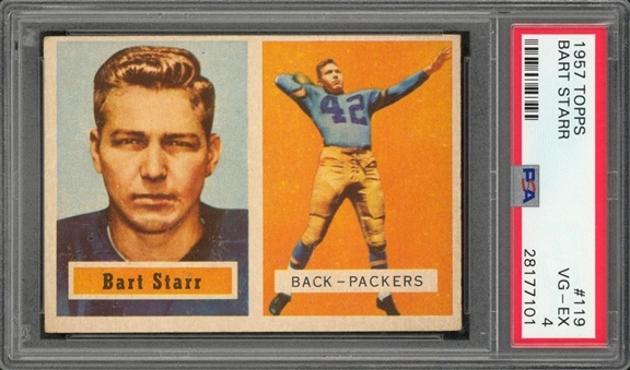 1957 Topps #119 Bart Starr Rookie Card – PSA VG-EX 4